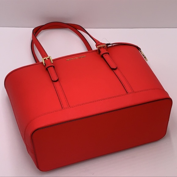 Michael Kors Jet Set Travel Small Leather Top Zip Shoulder Tote Handbag - Picture 15 of 16